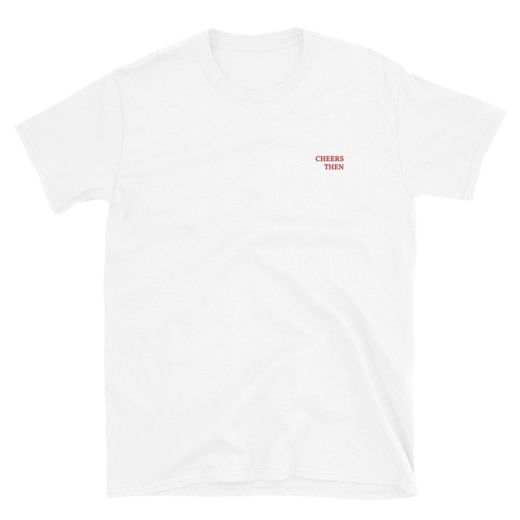 Áo thun thêu cotton unisex CHEERS THEN