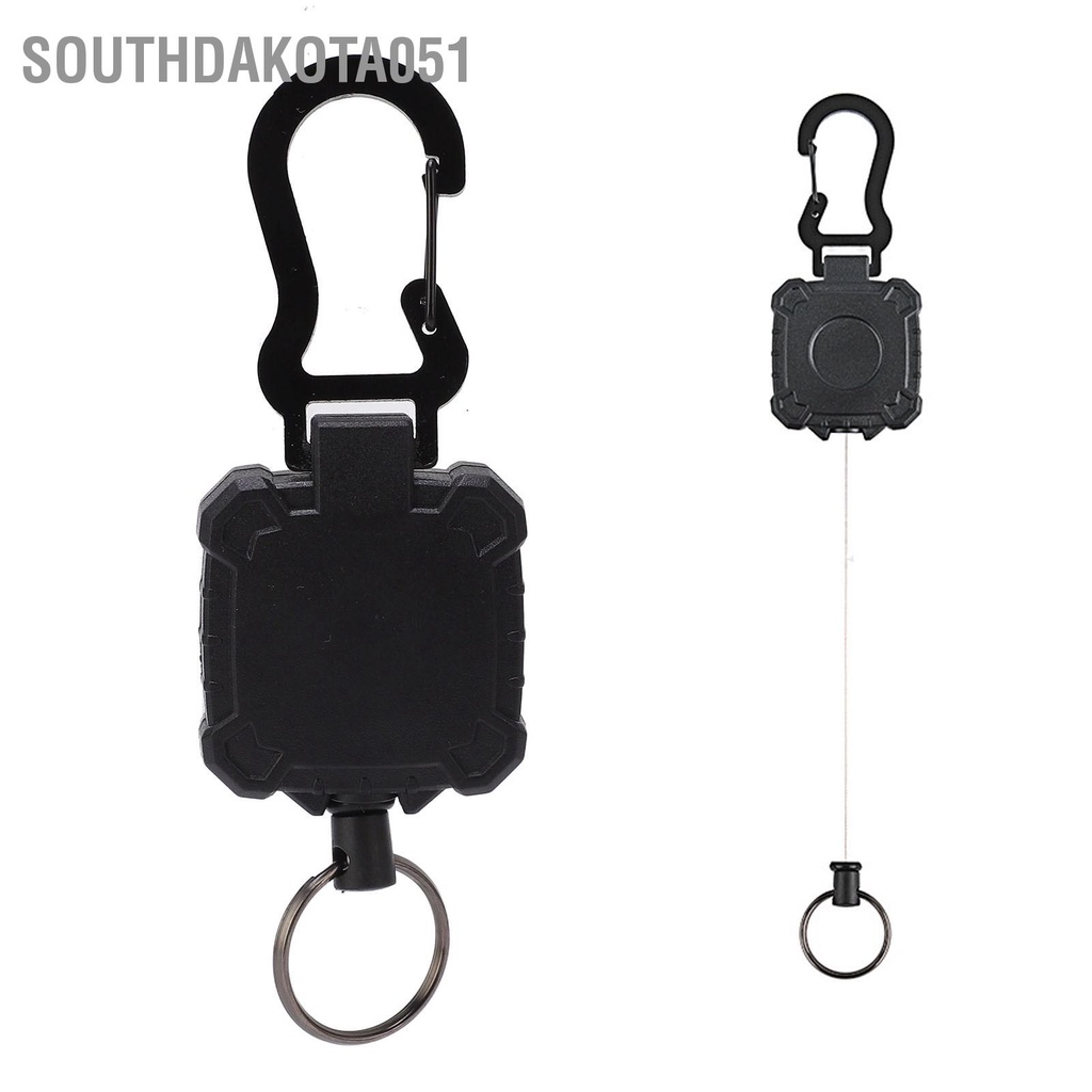 Southdakota051 Móc khóa có thể thu vào Chống thất lạc Chìa chống trộm Dây thép không gỉ Khóa dây Carabiner đàn hồi cao