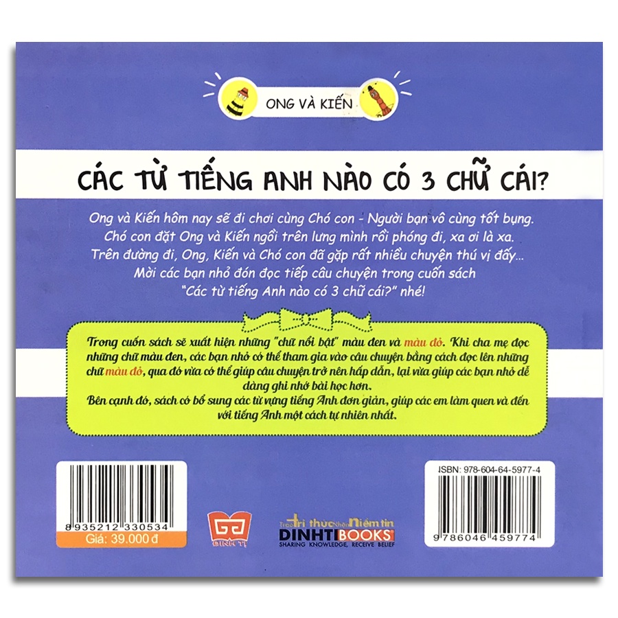 Sách - Ong Và Kiến 2 - Các Từ Tiếng Anh Nào Có 3 Chữ Cái?