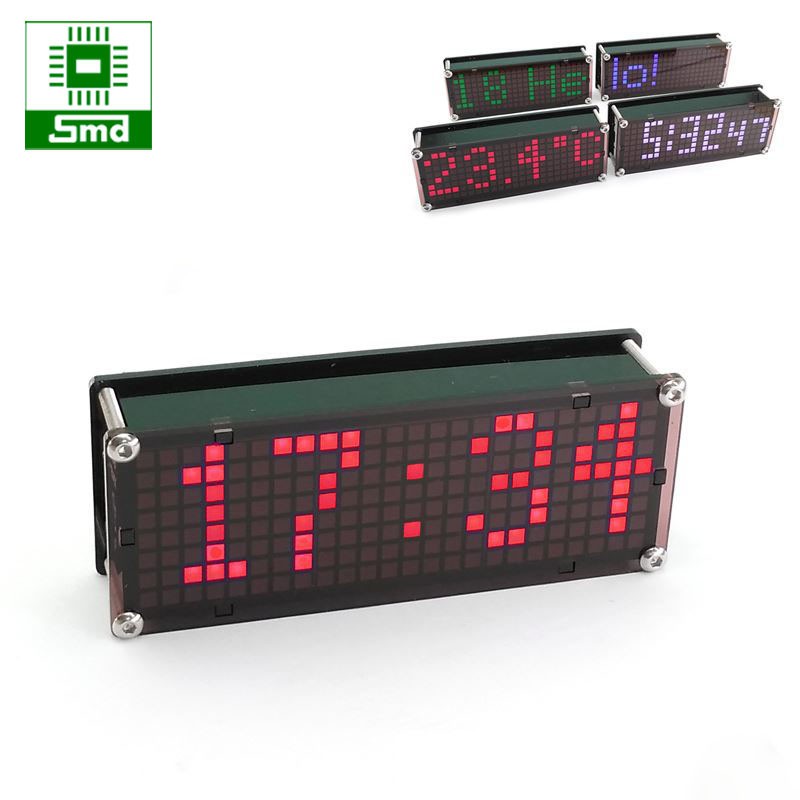 Đồng hồ LED để bàn Matrix Mini V2 màu đỏ chạy chữ theo sở thích