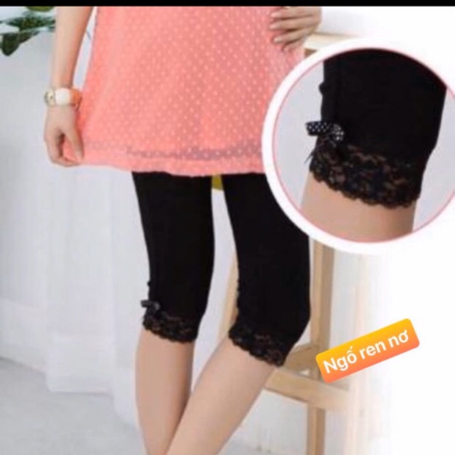 Quần ngố phối ren gấu tròn