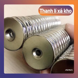 Nam châm viên 30x5 lỗ 6 ( hít bi sắt )