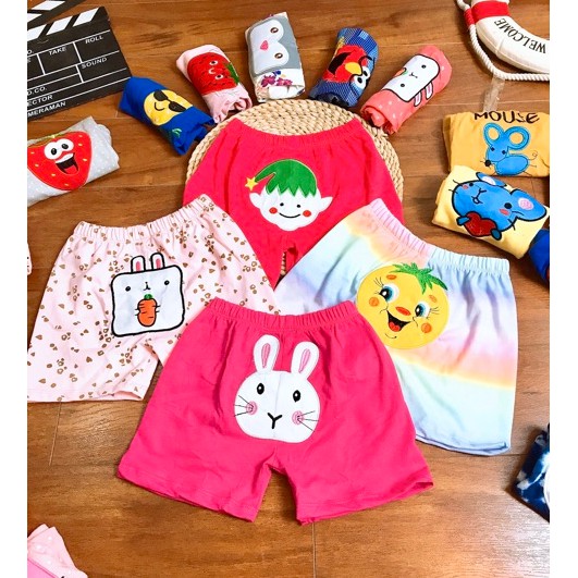 COMBO 5 QUẦN Cotton đùi thêu Mông thú Bé Trai/Bé Gái❤️