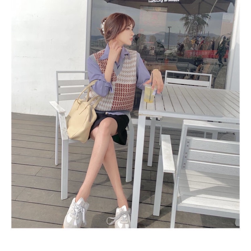 Freeship Áo Gile Len Thổ Cẩm Vintage Hàn Quốc | BigBuy360 - bigbuy360.vn