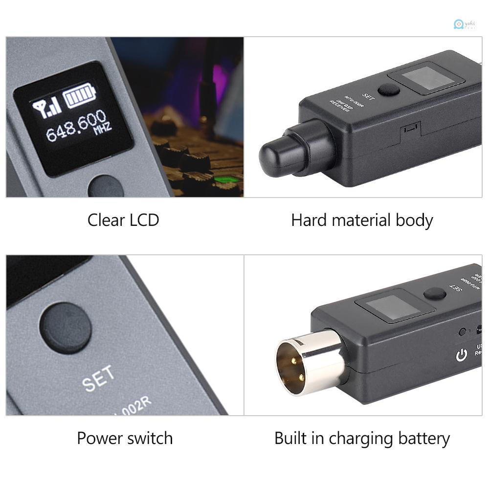 Bộ truyền và nhận tín hiệu không dây uhf dsp hai chế độ cho micro dynamic/condenser