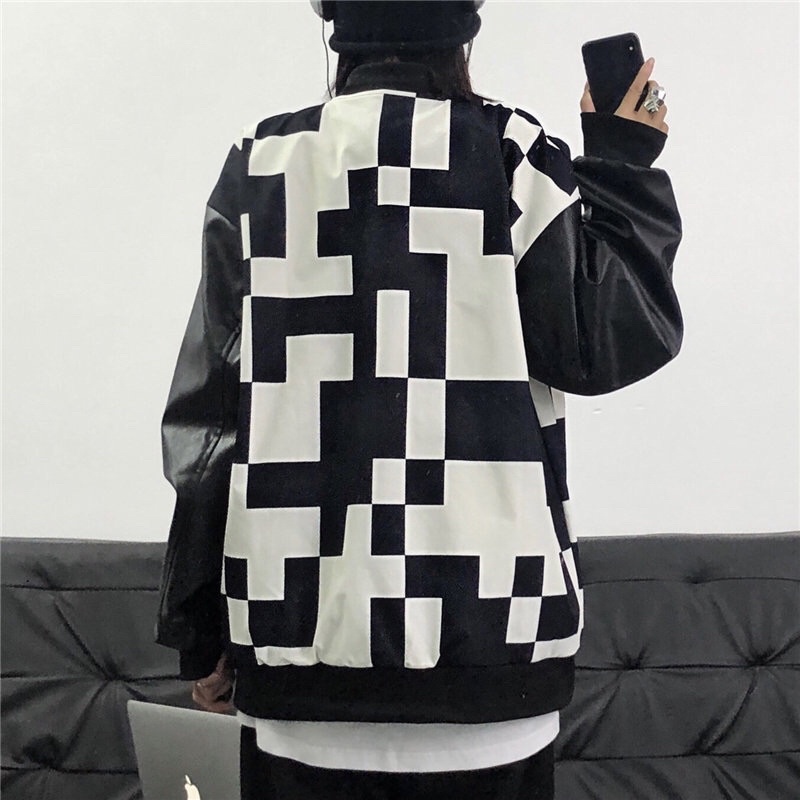 Checkered Varsity Jacket