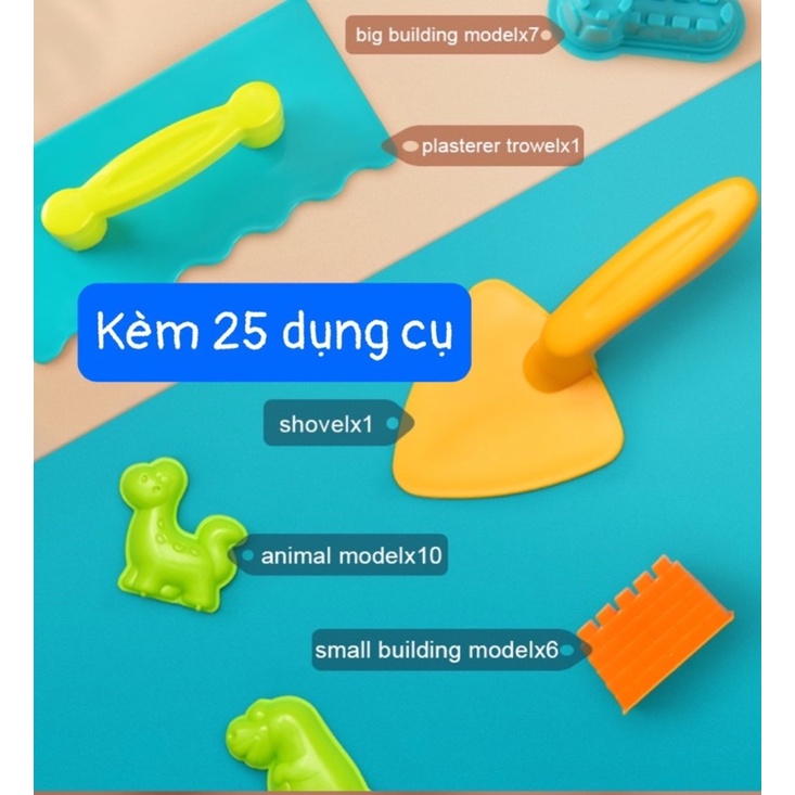 Cát động lực cho bé kèm khuôn chính hãng Mideer Magic Sand Play Set Kinetic sand bộ đồ chơi cát động lực phao chơi 1kg