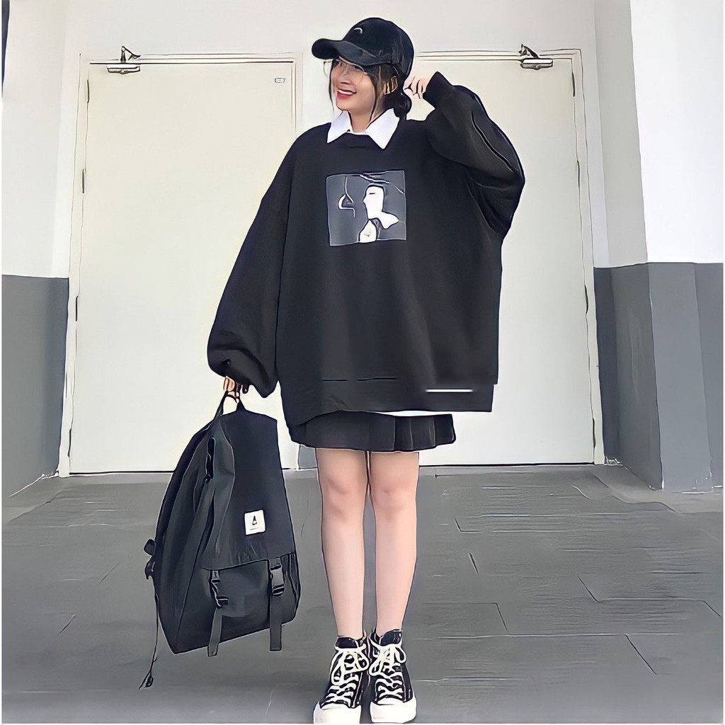 Áo sweater nữ form rộng tay bồng SGIRL áo nỉ nữ cute Ulzzang Hàn Quốc_VIETSTAR | BigBuy360 - bigbuy360.vn