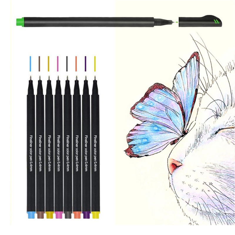 Bút Lông Đánh Dấu Ngòi Bút 0 4mm 24 Màu Tùy Chọn