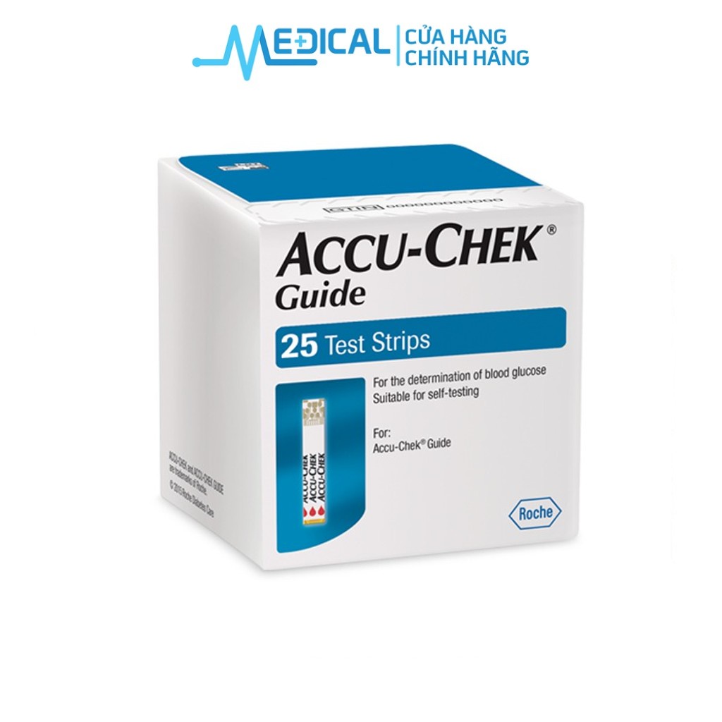 Que thử đường huyết Accu-Chek Guide "Hộp 25 que " chính hãng - MEDICAL