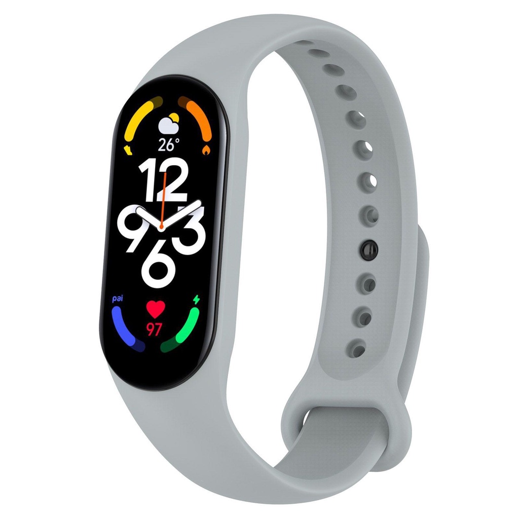 MYRONGVN Dây Đeo Thay Thế Chất Liệu Silicon Màu Trơn Cho Xiaomi Mi Band 7