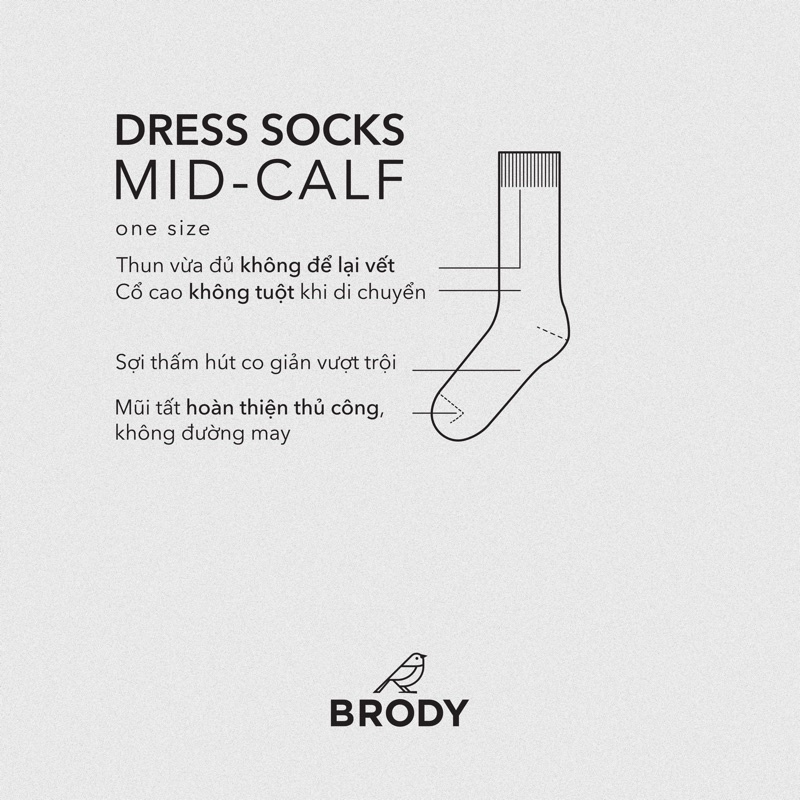 Tất nam cổ cao BRODY Đỏ Đô Cotton  Cao cấp Thời trang nam - MC00579