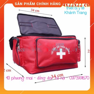 Túi y tế, túi cứu thương màu đỏ cỡ lớn 34x22x22cm