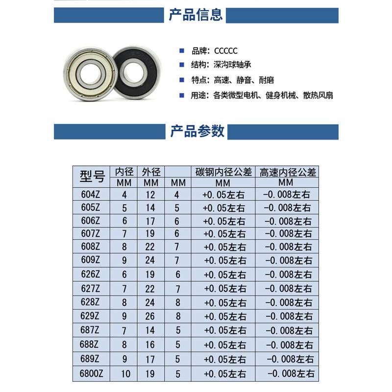 Vòng Bi mini 605 606 607 608 688 698 626 628 6000 6001 z zz 2rs Chất Lượng Cao