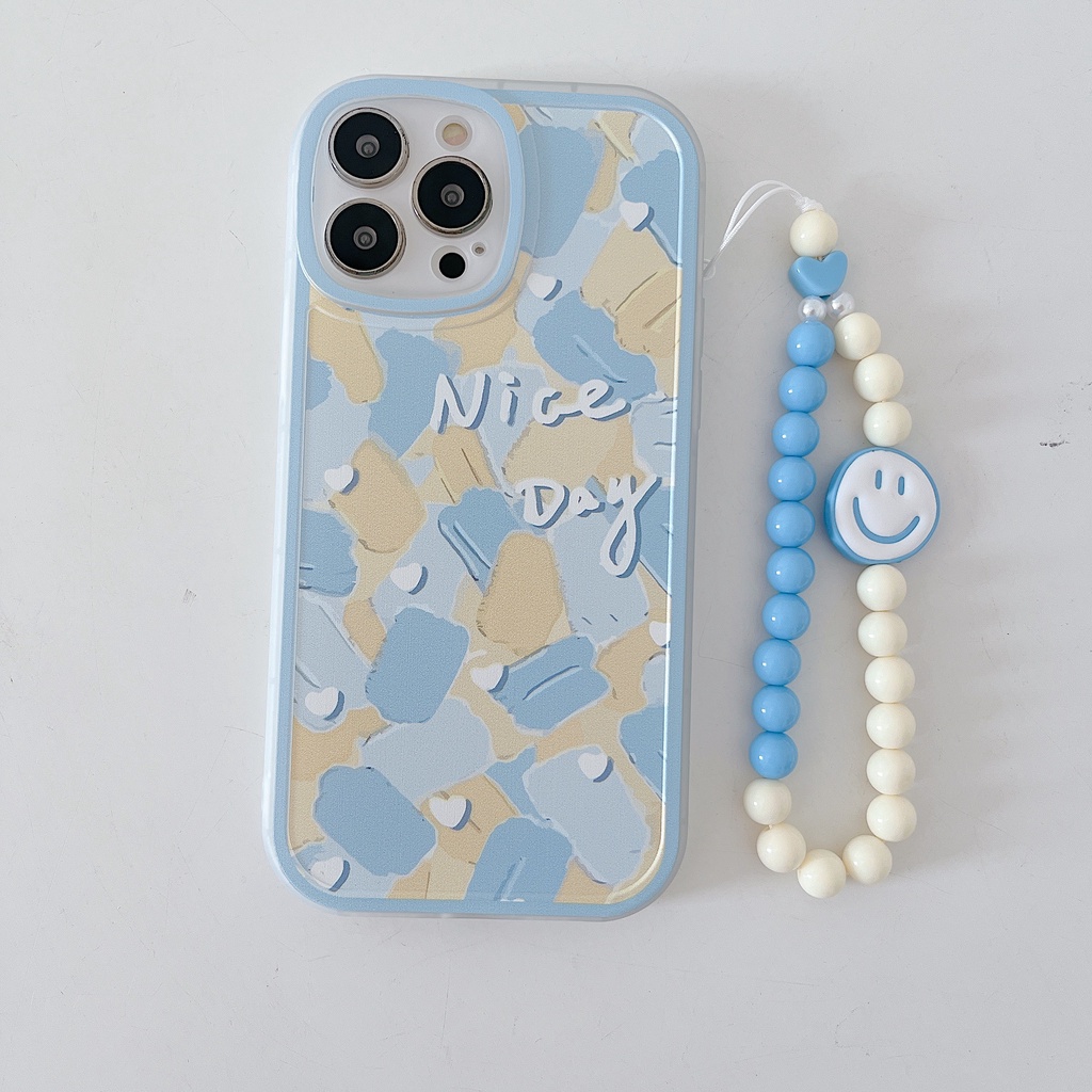 Ốp Điện Thoại TPU Mềm Hình Tranh Sơn Dầu Có Dây Đeo Cho iphone 13 12 11 pro max X XR XS max 8 7 6 6splus