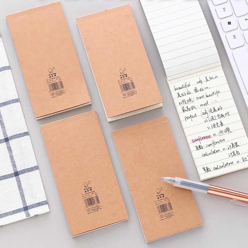 Giấy Kraft Notepad Lưới Ngang Đơn Giản Di Động Planner Xé Notepad Retro Time Planner
