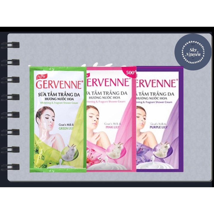 Sữa Tắm trắng da Gervenne 3 gói