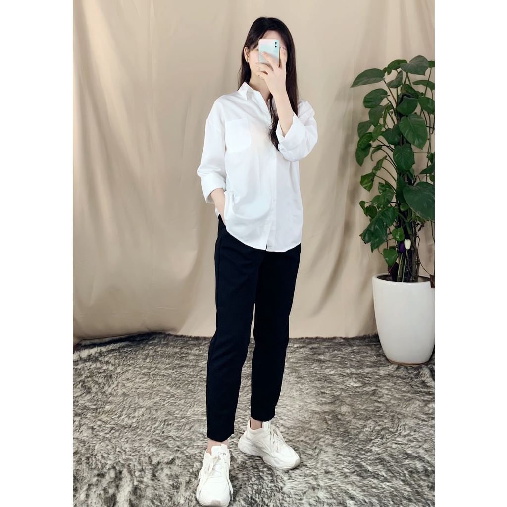 Áo Sơ Mi Form Thụng Dài Tay Free Size