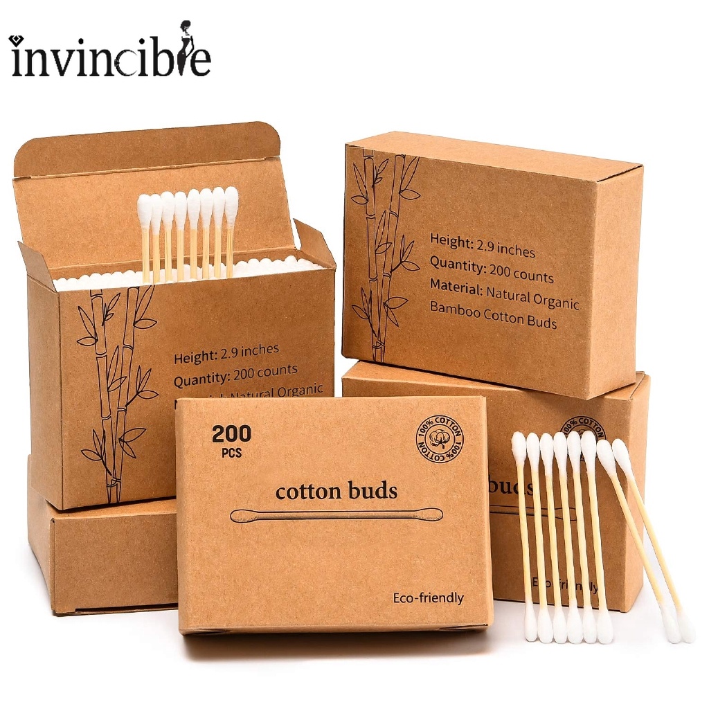 Disposable Double Head Cotton Swab/ Eco-Friendly Makeup Cotton Buds Swabs for Nose Ears Lips/ Women Beauty Tools