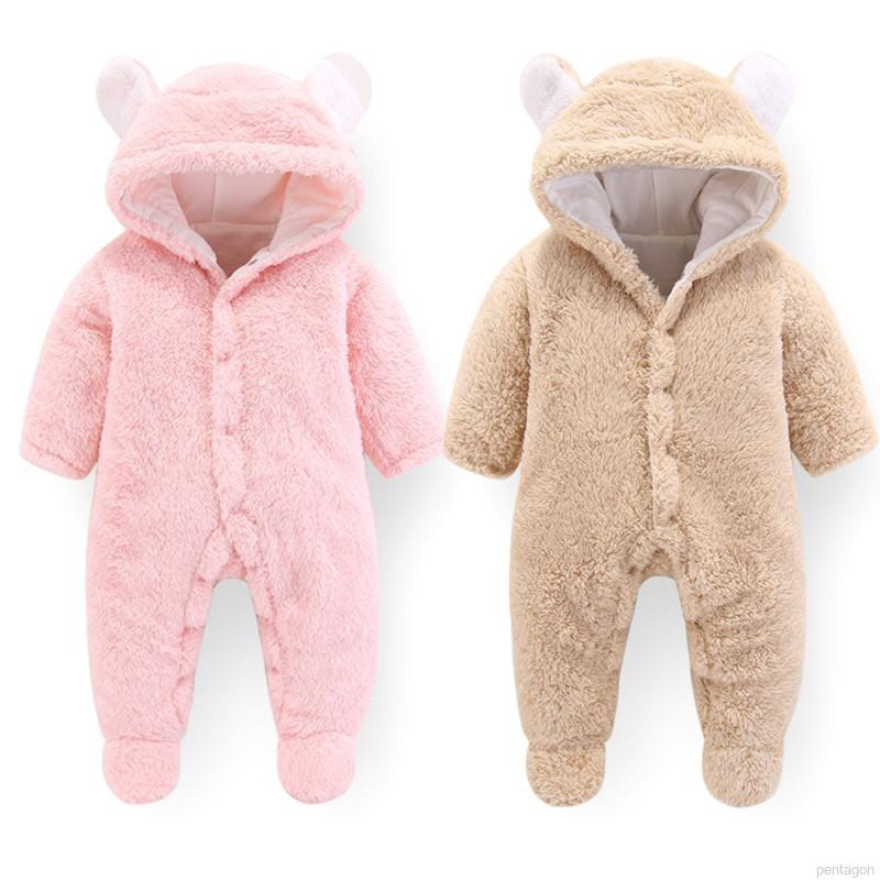 Áo liền quần thiết kế tai hoạt hình dễ thương cho bé sơ sinh