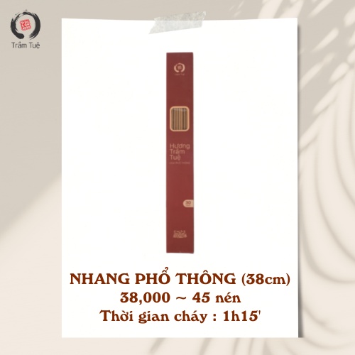 Nhang trầm ⚡️ 100% KHÔNG HOÁ CHẤT⚡️ Hương trầm phổ thông 45 nén, 38 cm, mùi thơm nhẹ, an toàn cho sức khoẻ