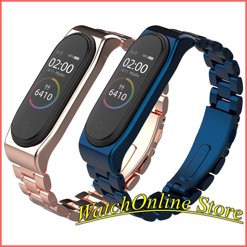 Dây kim loại mắt to cho Xiaomi Miband 3 Miband 4