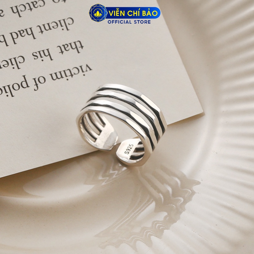 Nhẫn bạc nữ 4 hàng chất liệu bạc Thái 925 thời trang nữ phụ kiện trang sức nữ Viễn Chí Bảo N000403