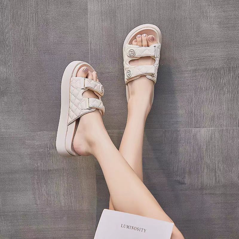 Giày Sandal Đế Dày 5cm Cột Dây Chống Mài Mòn Thoáng Khí Phong Cách Hàn Quốc Thời Trang Mùa Hè 2022 Cho Nữ