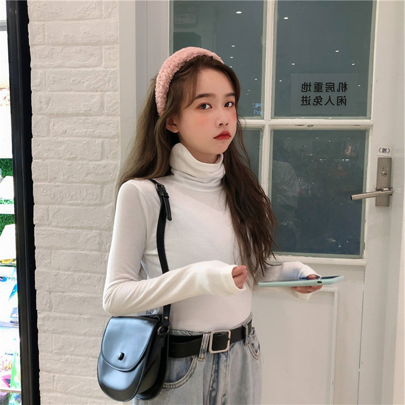 Áo thun SUXI tay dài cổ cao thời trang mùa thu trẻ trung dành cho nữ