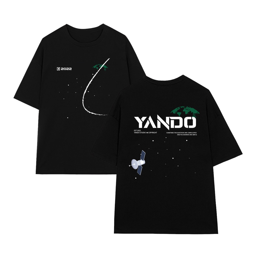 Áo Thun Tay Lỡ Nam Nữ Form Rộng YANDO OUTFITS SATELLITE- AT0308 -Cotton 2 Chiều