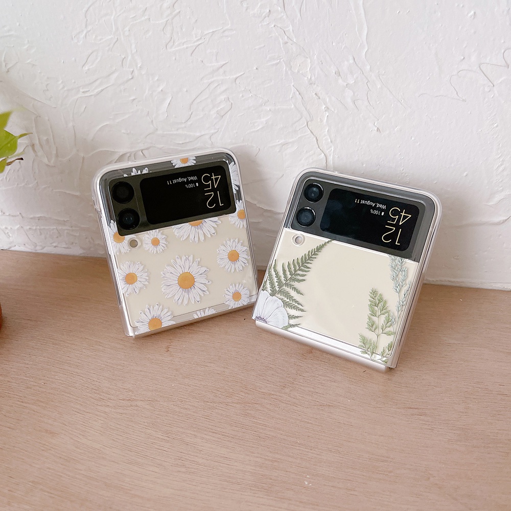 Bao Da Điện Thoại Nắp Gập Chống Sốc Họa Tiết Hoa Nhiều Màu Sắc Dành Cho samsung z flip 3 4 zflip3 flip4 z flip3