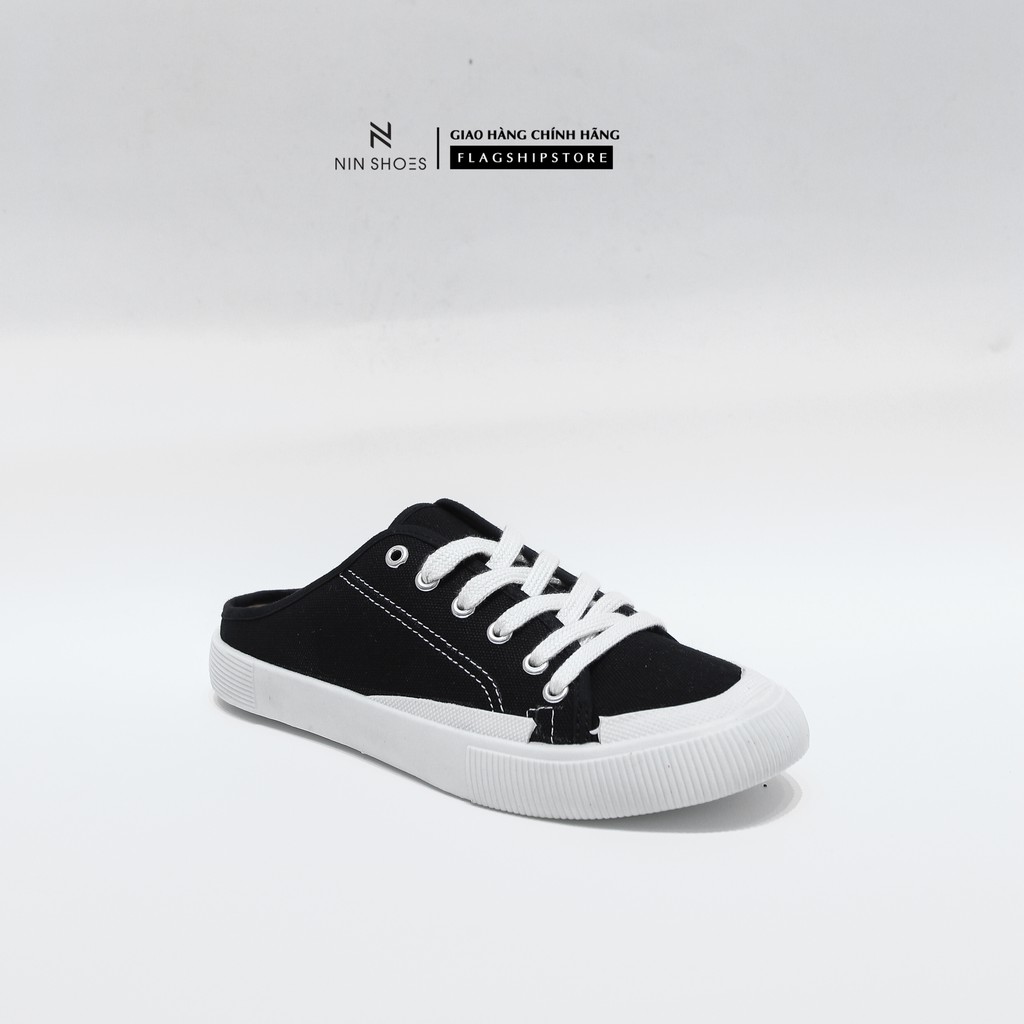 Giày sục nữ Nin Shoes - Giày đạp gót thời trang mũi tròn siêu xinh 2 màu