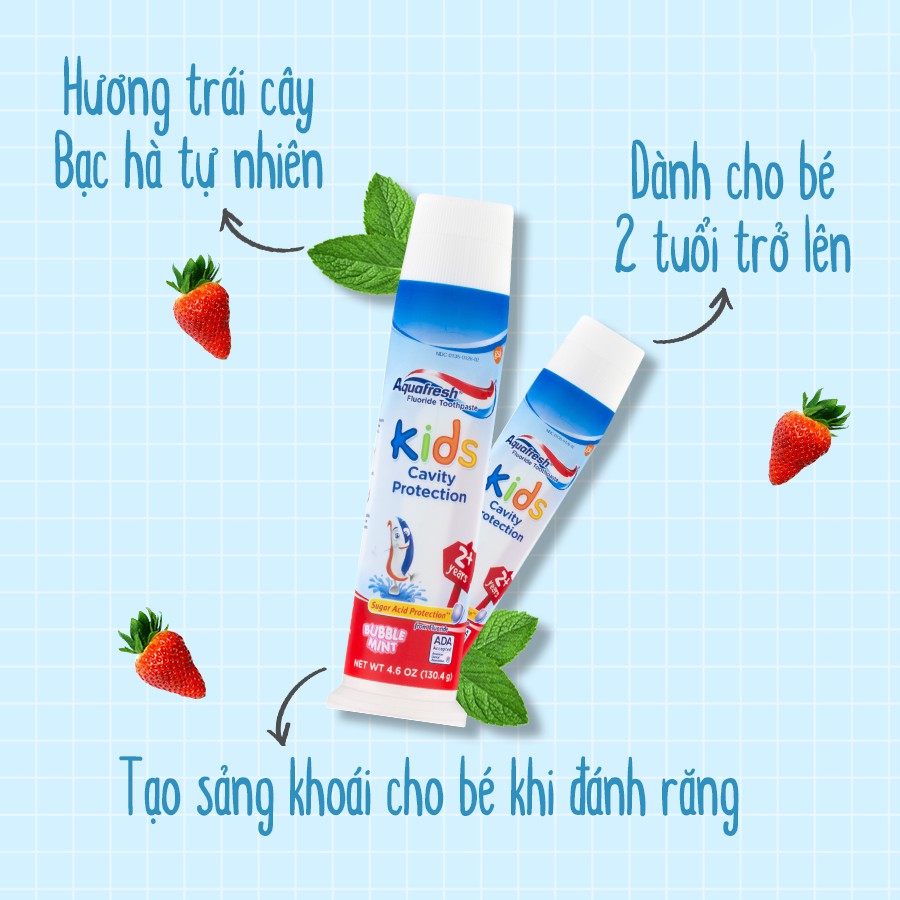 Kem Đánh Răng Trẻ Em Aquafresh Kids Cavity Protection 130.4g