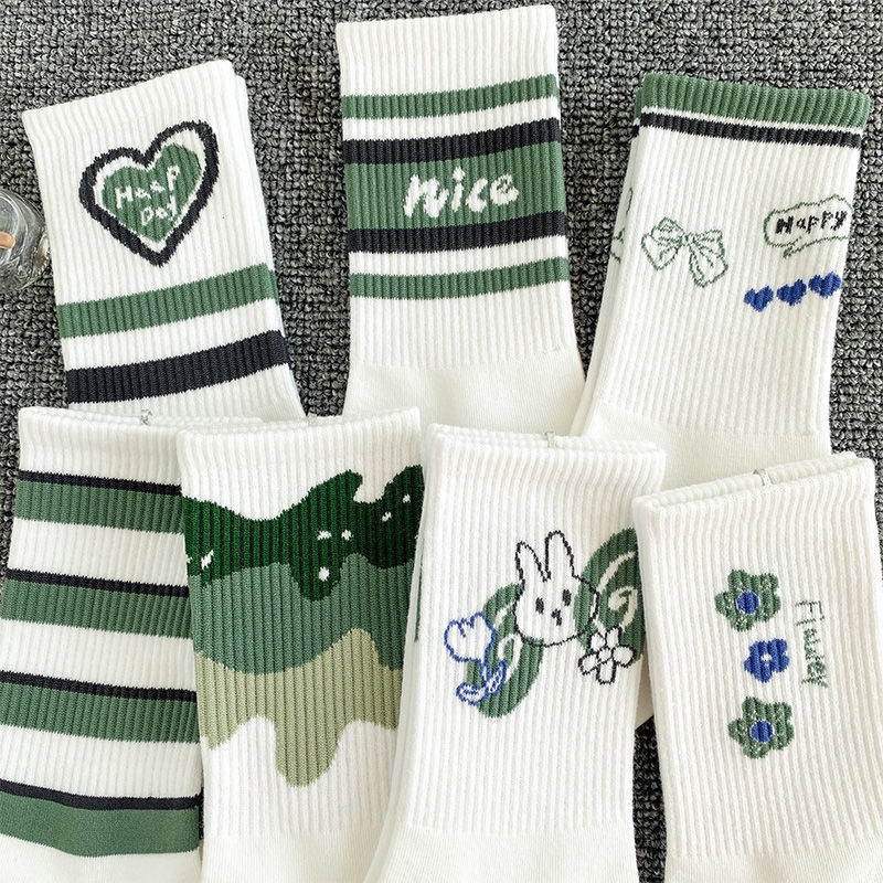 Vớ Dài Trung Bình Màu Trắng Thời Trang Cho Nữ Sinh