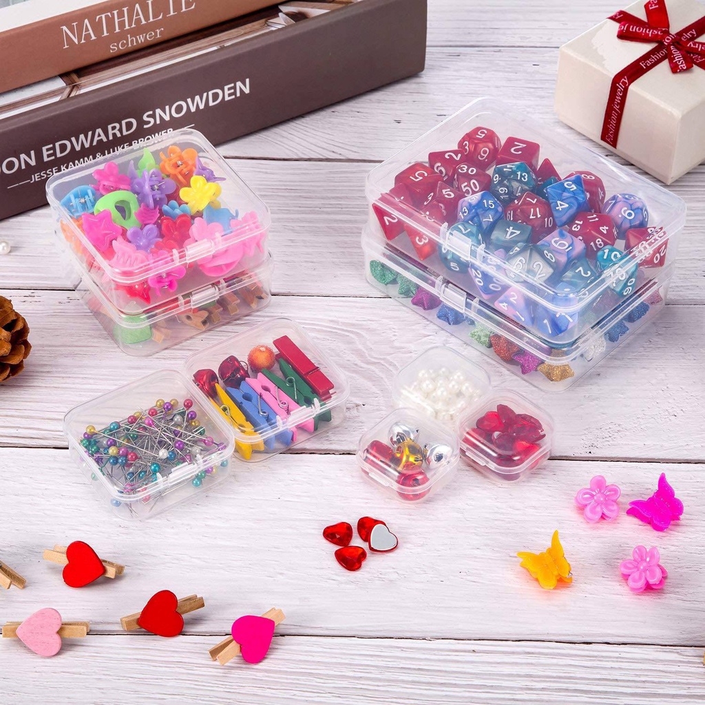 Set 24 hộp nhựa nhỏ bằng nhựa trong suốt để đựng đồ trang sức tiện lợi M8Vn