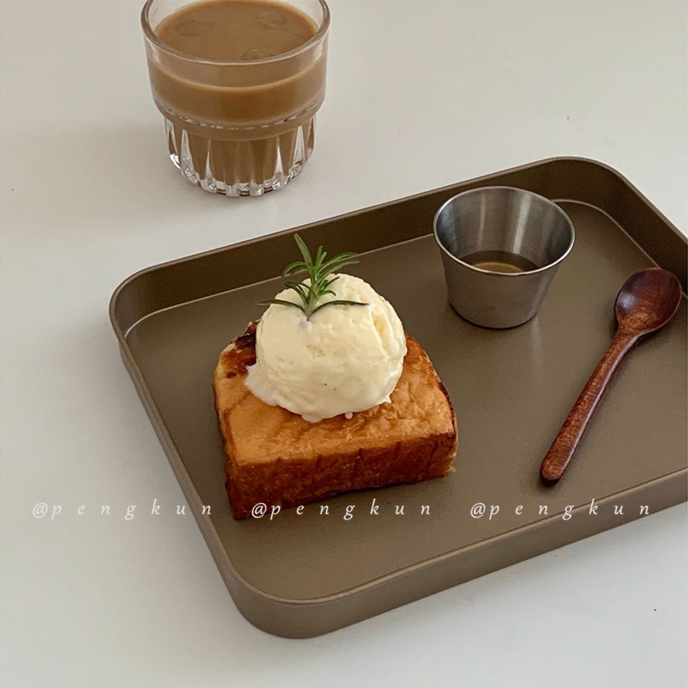 Khay Nướng Bánh Mì / Bánh Mì / Đồ Ăn Nhẹ Bằng Thép carbon Màu Đồng Sắc Tối Theo Phong Cách retro Mỹ Bằng Thép Không Gỉ Dành Cho Quán Cà Phê / Cửa Hàng Mỹ ten