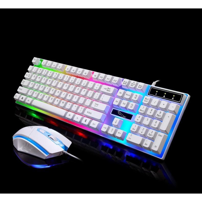 Bàn phím giả cơ gaming G21 - Tặng kèm chuột và lựa chọn lót chuột dài với đèn Led 7 Màu siêu HOT