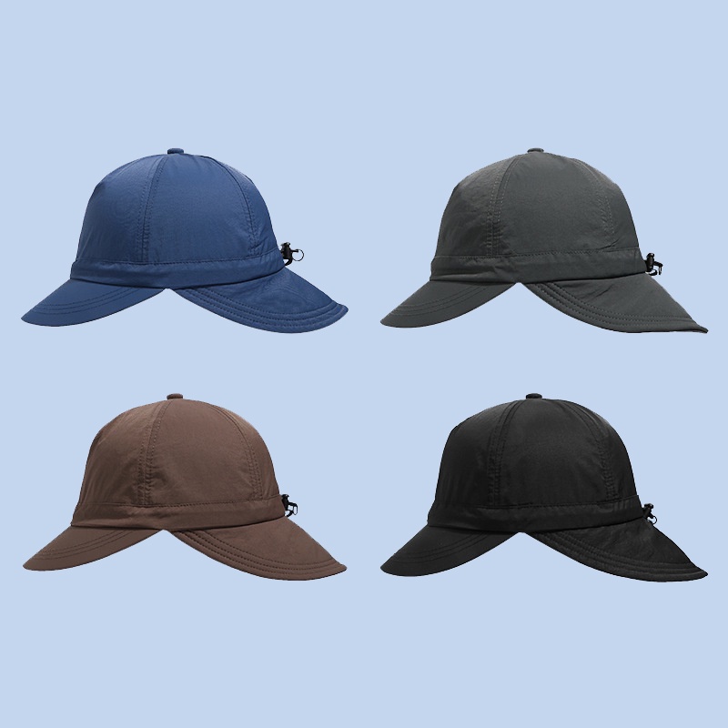 Mũ chống nắng hai vành leo núi chống thấm nước ngoài trời nhanh khô Mũ xô có khóa màu rắn