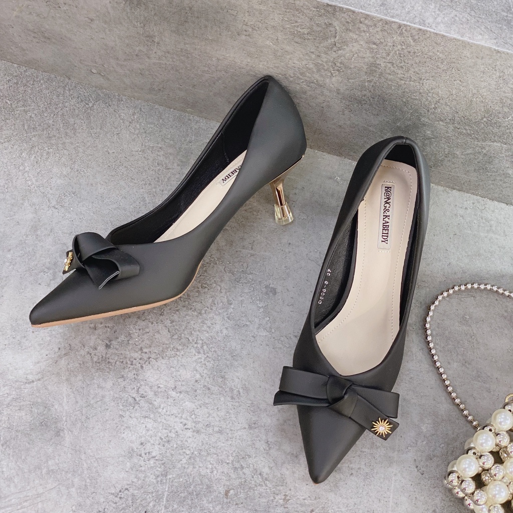 Min's Shoes - Giày Nơ Gót Nhọn Da Mềm Cao Cấp NC50