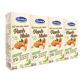 Sữa đậu nành Vinamilk hạt Hạnh nhân - Lốc 4 hộp x 180ml
