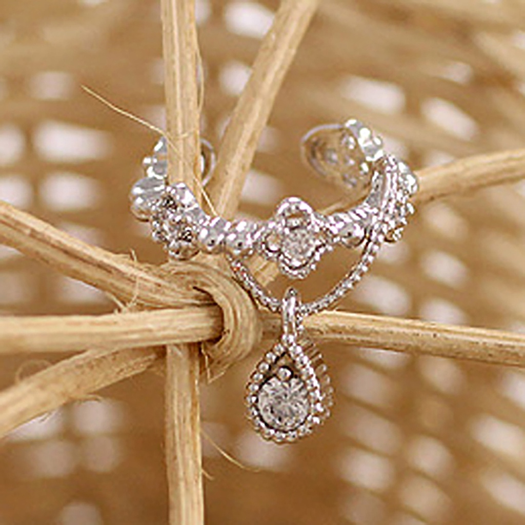 Khuyên kẹp vành tai không xỏ lỗ đính kim cương giả xinh xắn cho nữ