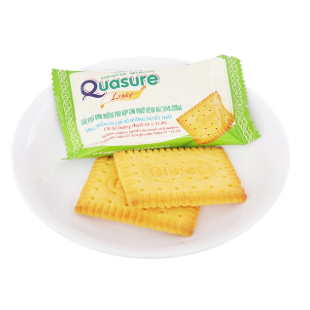 Bánh Quy Quasure Light Sữa hộp 140 gram Bibica - thực phẩm dành cho người ăn kiêng, tiểu đường