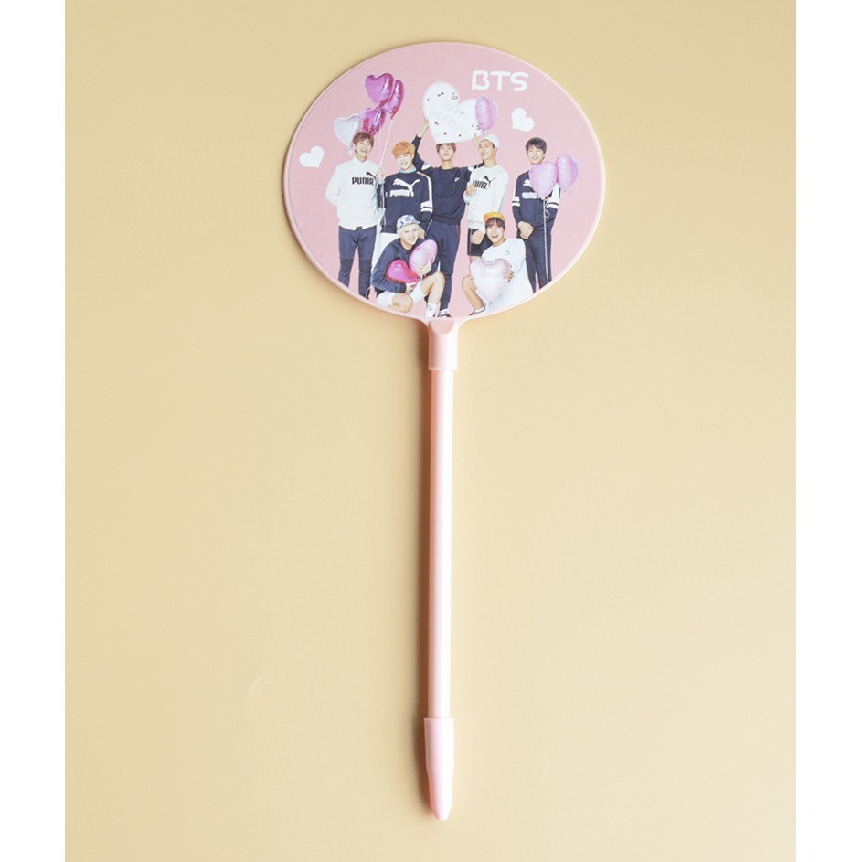 Bút quạt bts, siêu cute mực gel đen, có thể thay ngòi