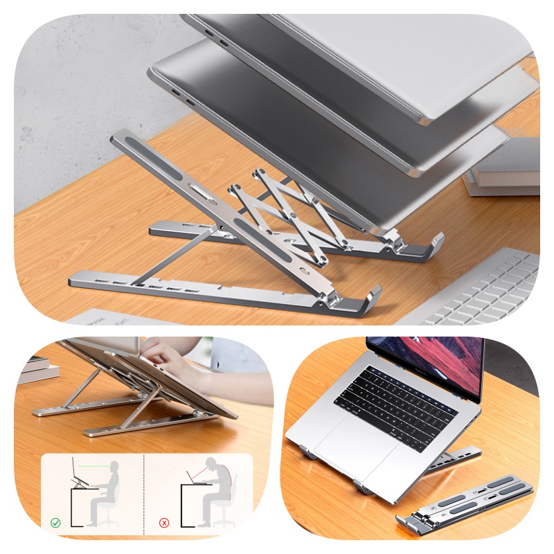Giá đỡ laptop nhôm, macbook, surface bằng nhôm loại dày - LS501