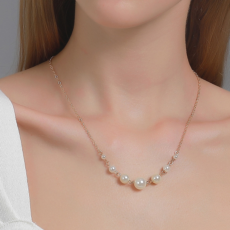 Vòng Cổ Choker Ngắn Đính Ngọc Trai Đơn Giản Thời Trang