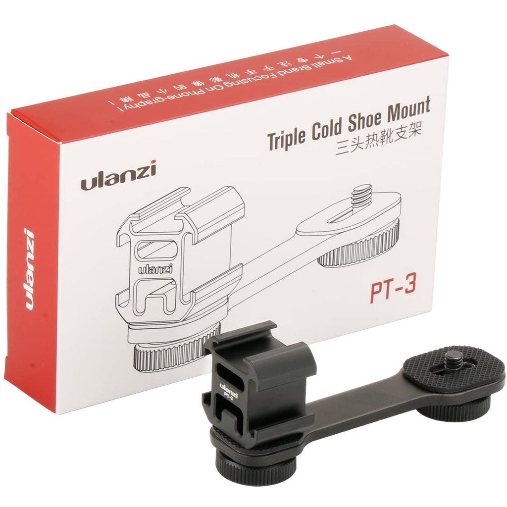 ULANZI PT-3 - HÀNG CHÍNH HÃNG - Thanh mở rộng tích hợp x3 Cold shoe mount