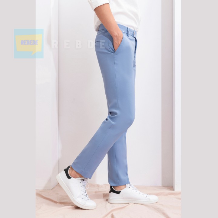 Quần âu nam (xanh Hòa Bình) dáng ôm, chất vải cao cấp co giãn 4 chiều | BigBuy360 - bigbuy360.vn