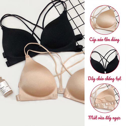 Combo 2 áo ngực su đúc cài trước, áo bra, áo lót không gọng đệm bàn tay 810