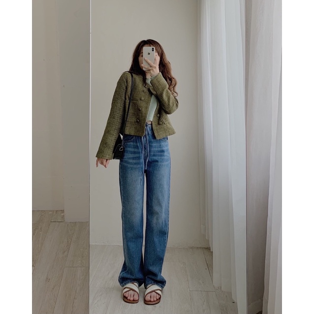Áo khoác dạ tweed croptop 582