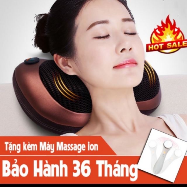 Gối massage 8 bi : vai gáy cổ thư giãn chống mệt mỏi